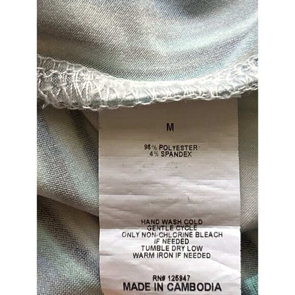 Ava & Grace Womens M Blue & Green 3/4 Sleeve Top With Embellished Neckline - Picture 4 of 6